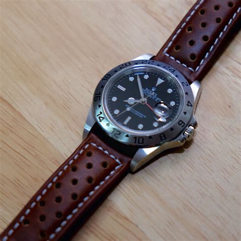 Rolex explorer with leather strap